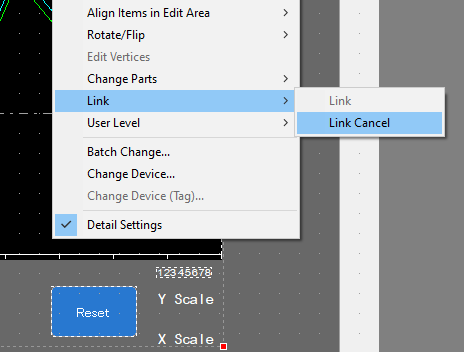 Link Cancel, Unlinking Parts in Smart Editor