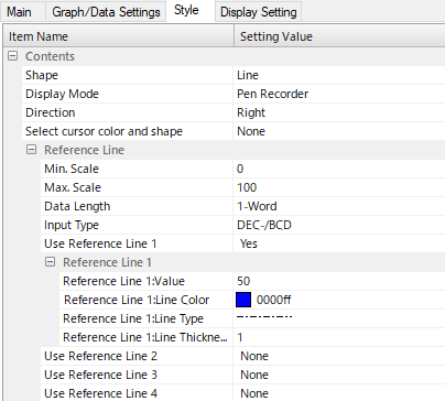 Reference Line Settings