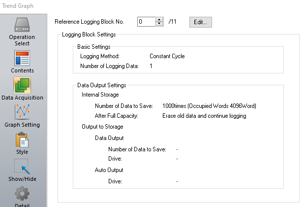 Fuji Monitouch V10 HMI Trend Graph Setting, Data Acquisition