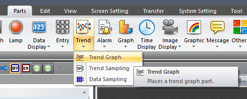 Fuji Monitouch V10 HMI Trend Graph Settings Tab
